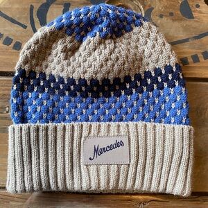 New Mercedes Blue and Gray Knit Beanie A18